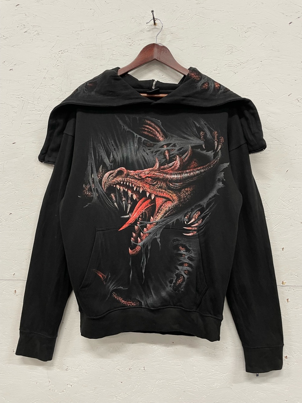 The "Breaking Out" Dragon Split Zip Hoodie by Spiral USA, Size XL